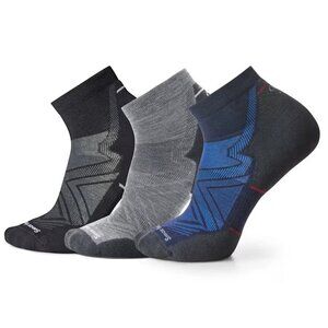 SmartWool Run Targeted Cushion Unisex Ankle Sock Trio Gift Box Set Men's Medium